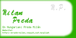 milan preda business card